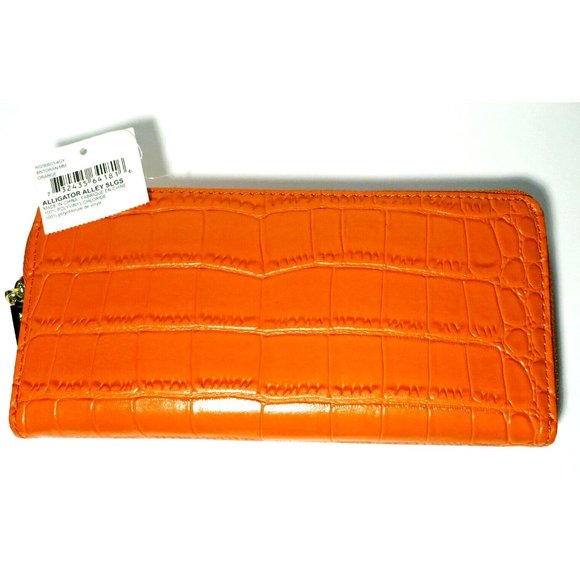 ANNE KLEIN - Trendy Orange Zip Around Wallet - ALLIGATOR ALLEY SLGS - Picture 7 of 7